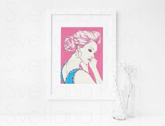 Jessica Alba, ORIGINAL Acrylic Painting, Artwork by Svetlana Pelin