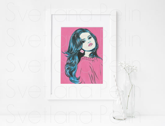 Selena Gomez, ORIGINAL Acrylic Painting, Artwork by Svetlana Pelin