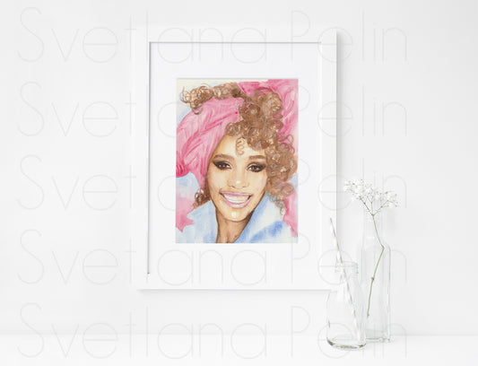Whitney Houston, ART PRINT Signed by Artist
