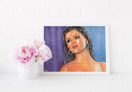 Selena Gomez, ART PRINT Signed by Artist