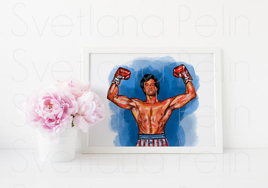 Sylvester Stallone, ART PRINT Signed by Artist