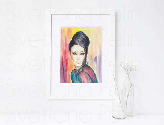 Carla Bruni, CBS, ART PRINT Signed by Artist