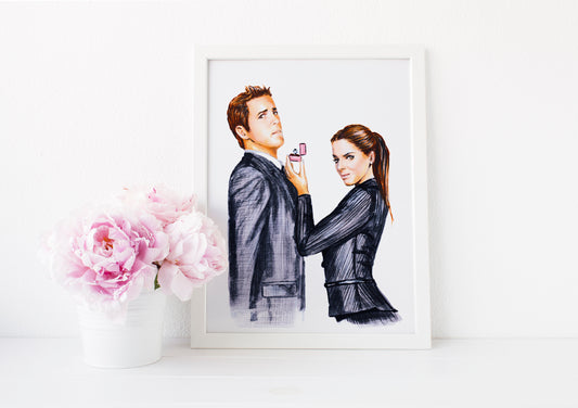 Ryan Reynolds, Sandra Bullock, ART PRINT Signed by Artist