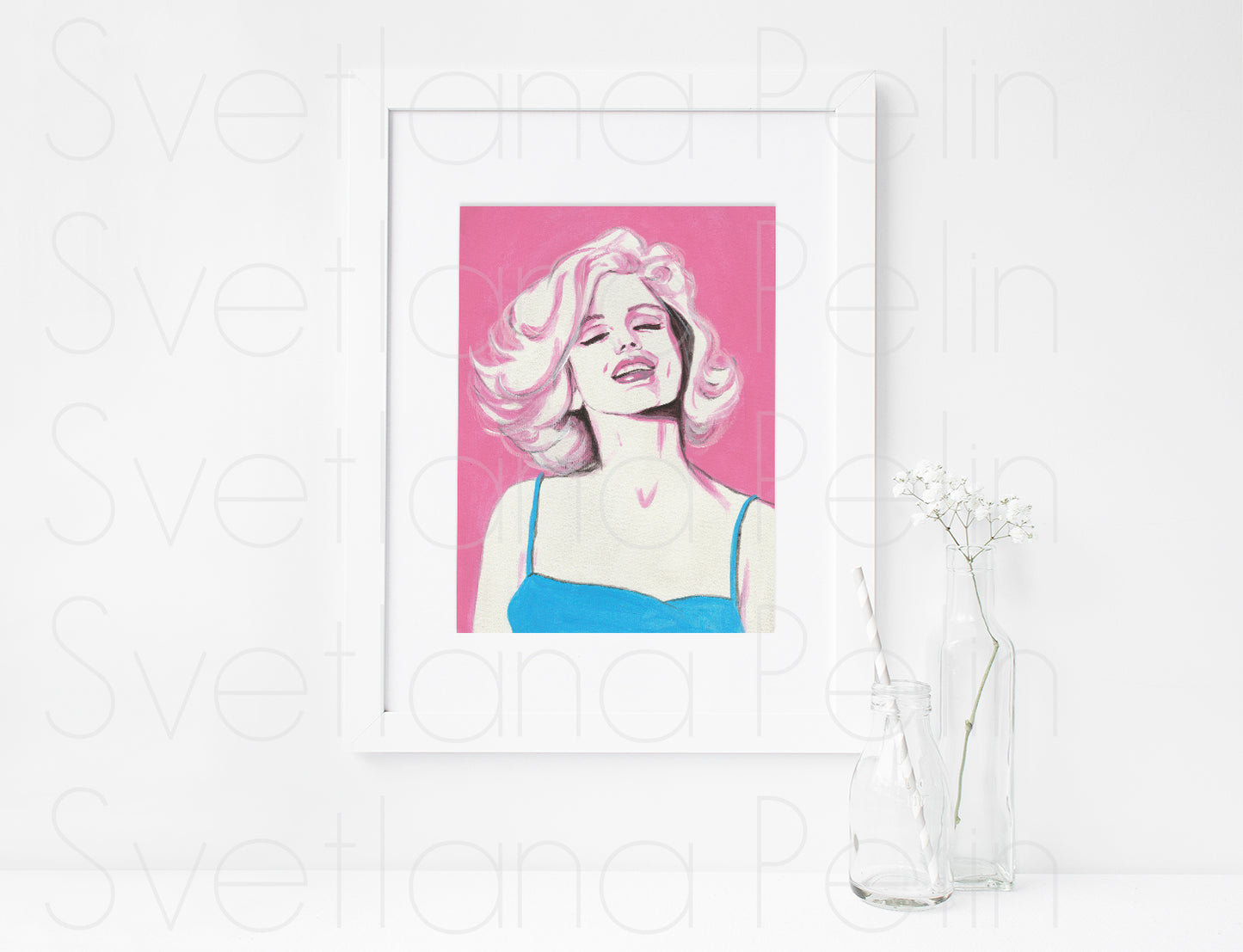 Marilyn Monroe, Something's Got to Give, SGTG, ORIGINAL Acrylic Painting, Artwork by Svetlana Pelin