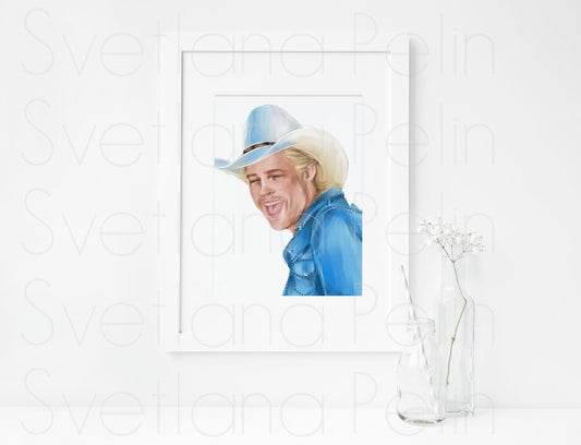 Brad Pitt, Thelma & Louise, J.D., ART PRINT Signed by Artist
