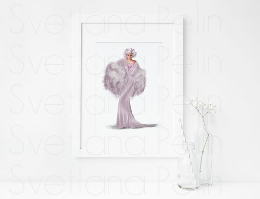 Jean Harlow, ART PRINT Signed by Artist