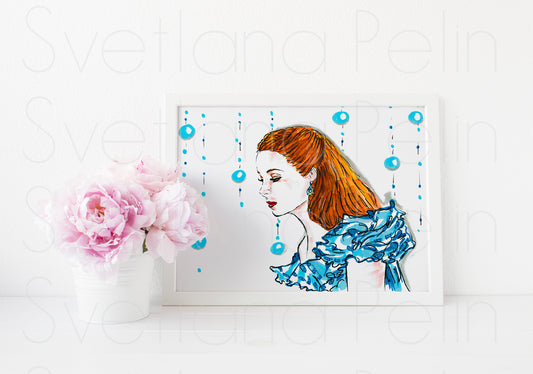 Vivien Leigh, Scarlett O'Hara, Gone with the Wind, ART PRINT Signed by Artist