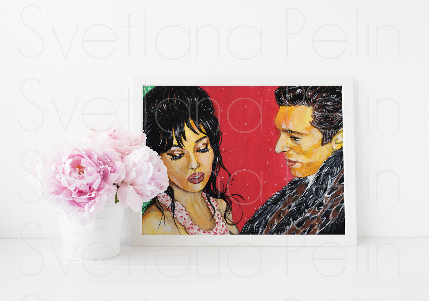 Monica Bellucci, Vincent Cassel, ART PRINT Signed by Artist