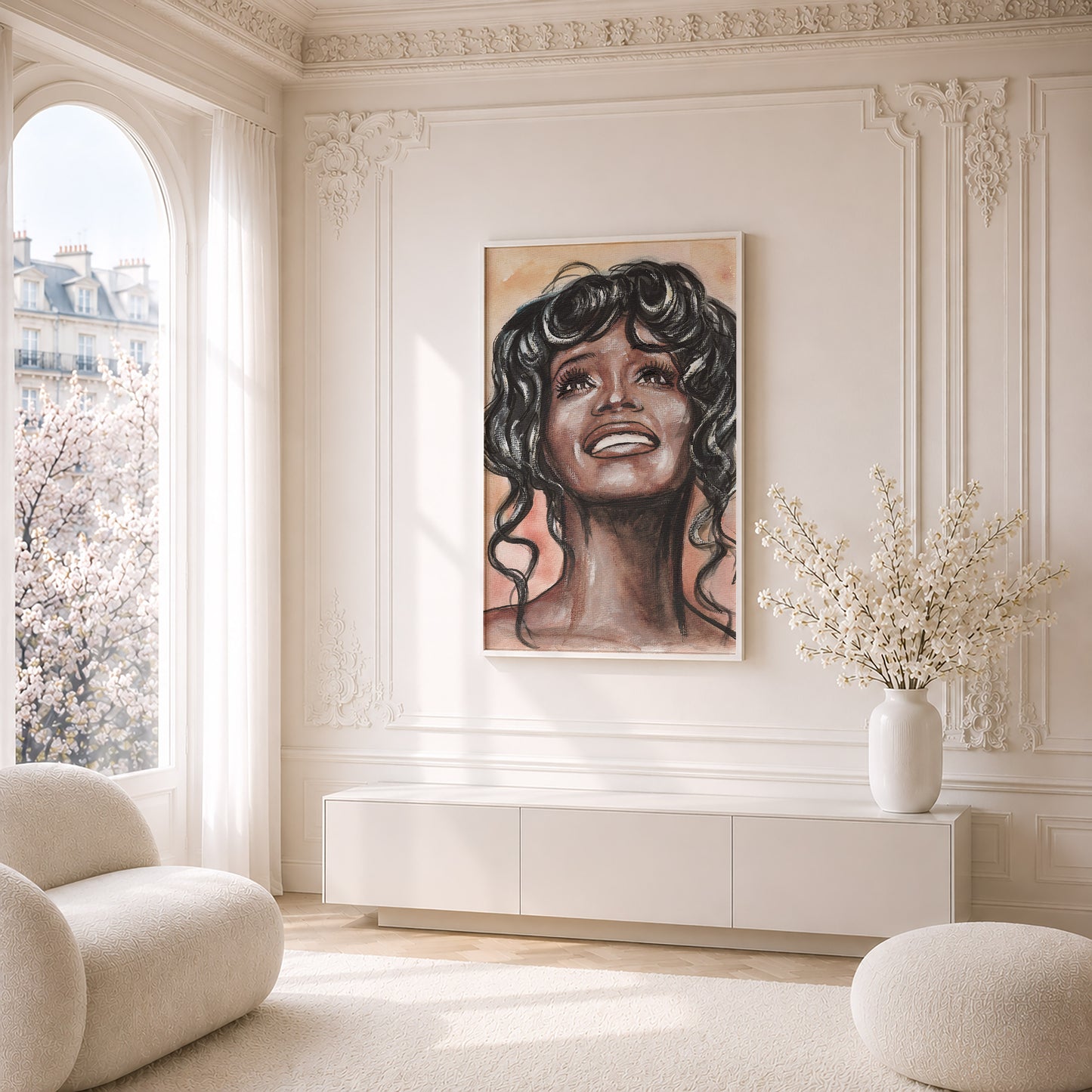 Whitney Houston. Museum Framed Print