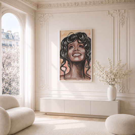Whitney Houston. Museum Framed Print