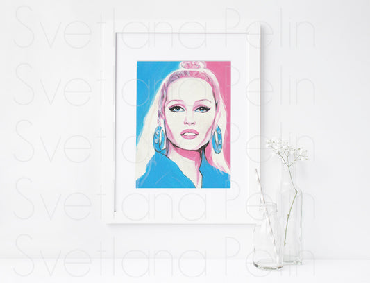 Christy Turlington, ORIGINAL Acrylic Painting, Artwork by Svetlana Pelin