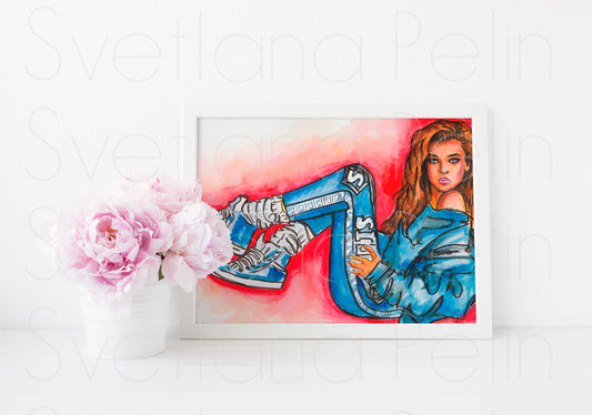 Milla Jovovich, ART PRINT Signed by Artist
