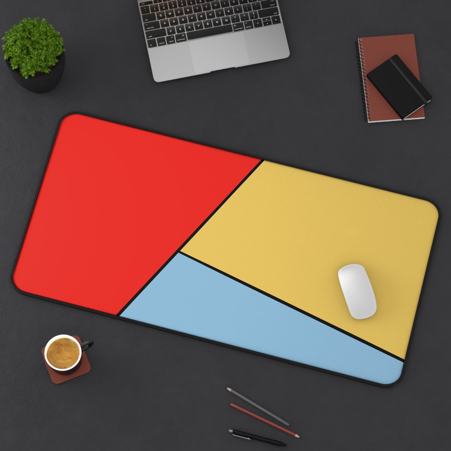 Red, Yellow, Blue, Desk Mat