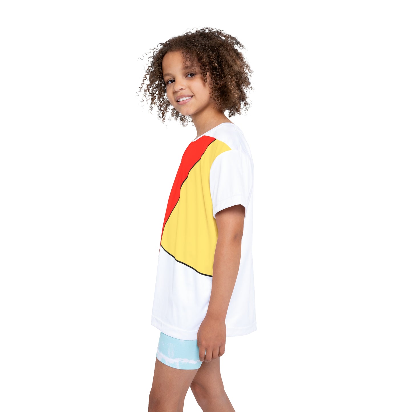 Red, Yellow, White, Kids Sports Jersey (AOP)