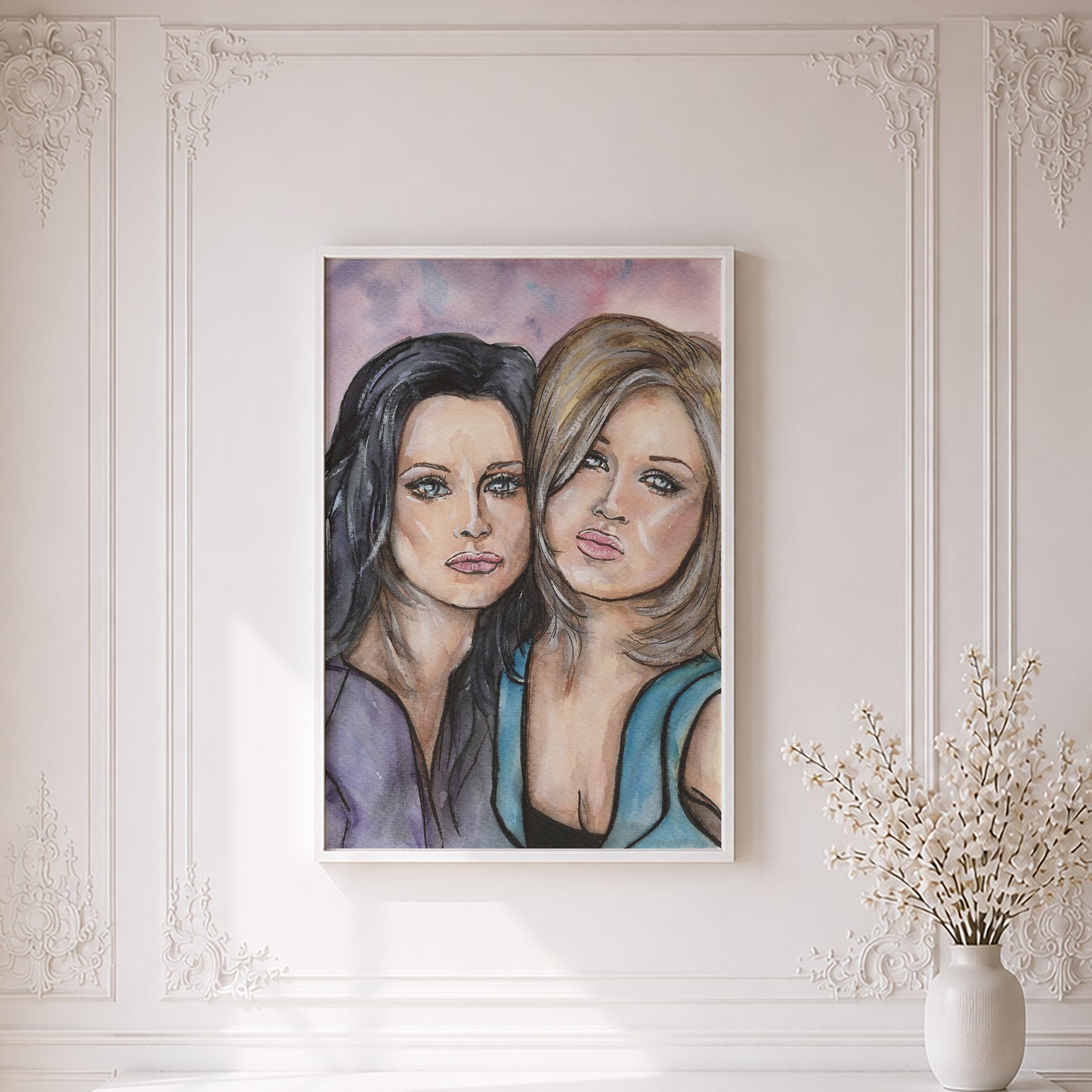 Courteney Cox and Jennifer Aniston | Framed Fine Art Print