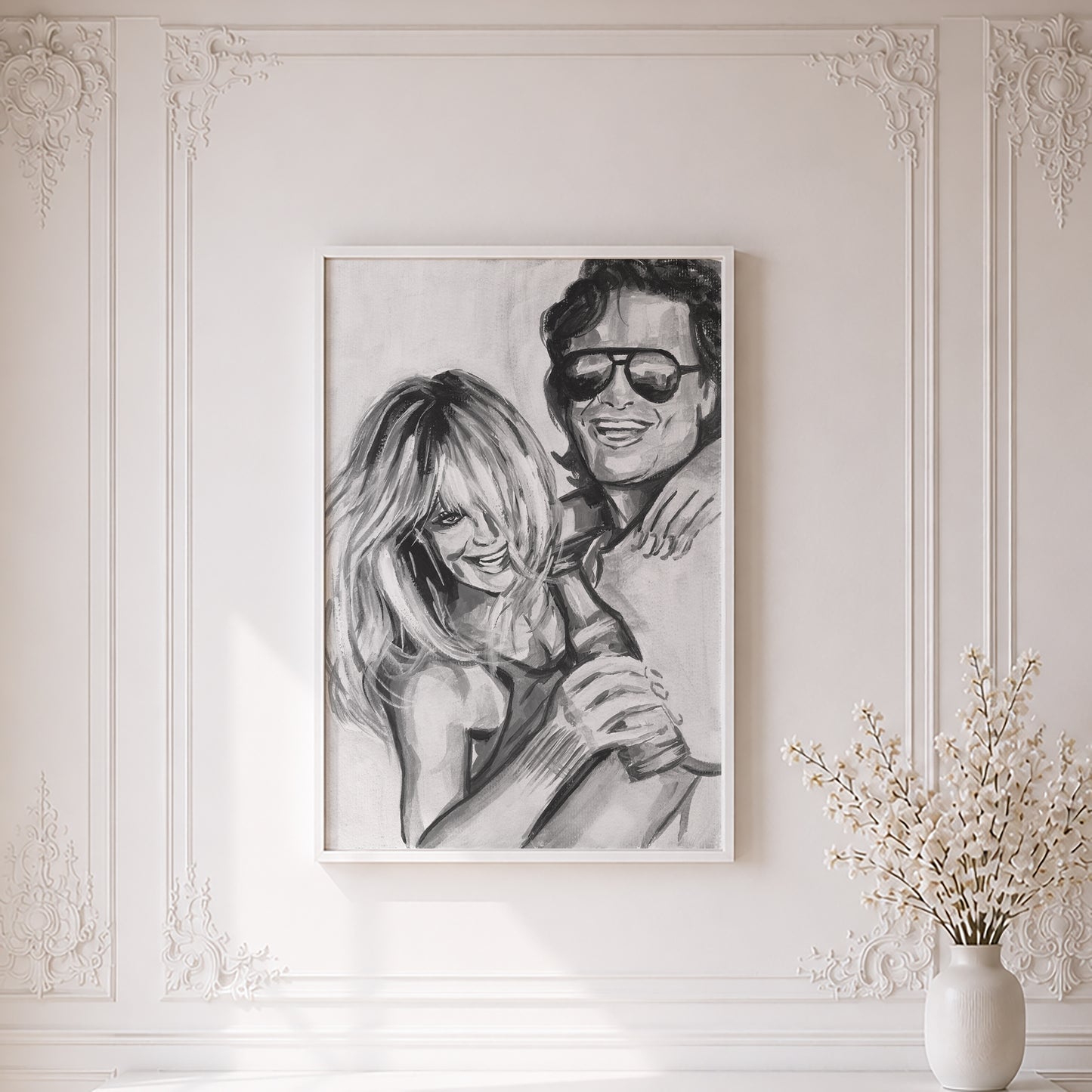 Goldie Hawn and Kurt Russell | Framed Fine Art Print