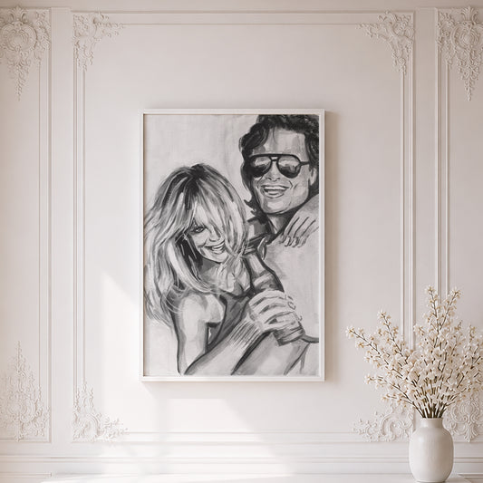Goldie Hawn and Kurt Russell | Framed Fine Art Print