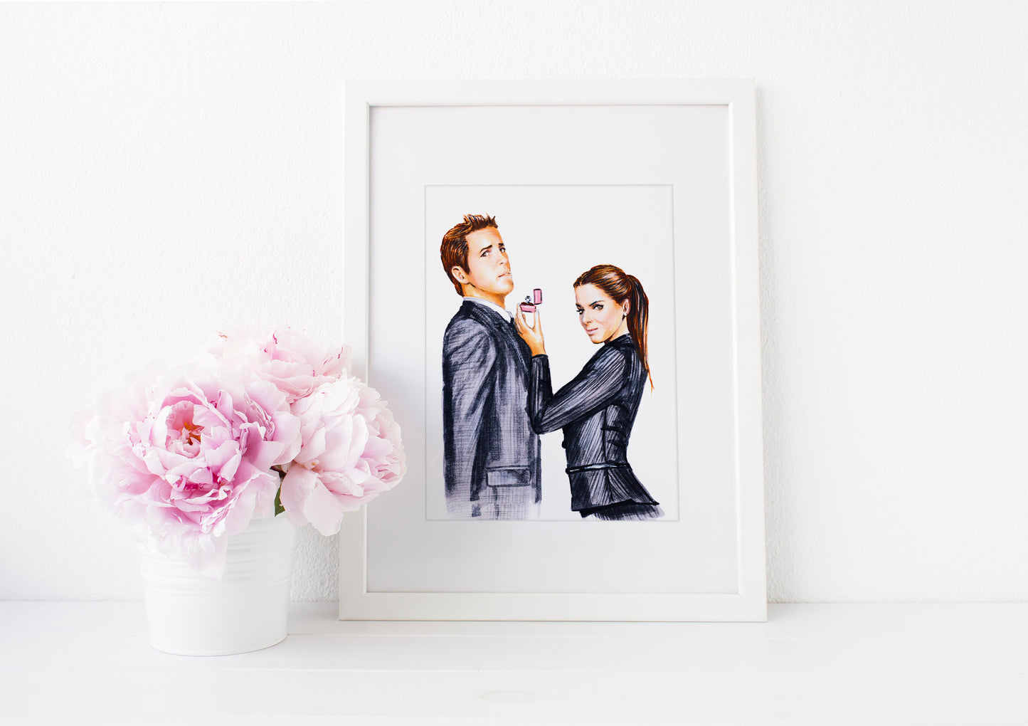 Ryan Reynolds, Sandra Bullock, ART PRINT Signed by Artist