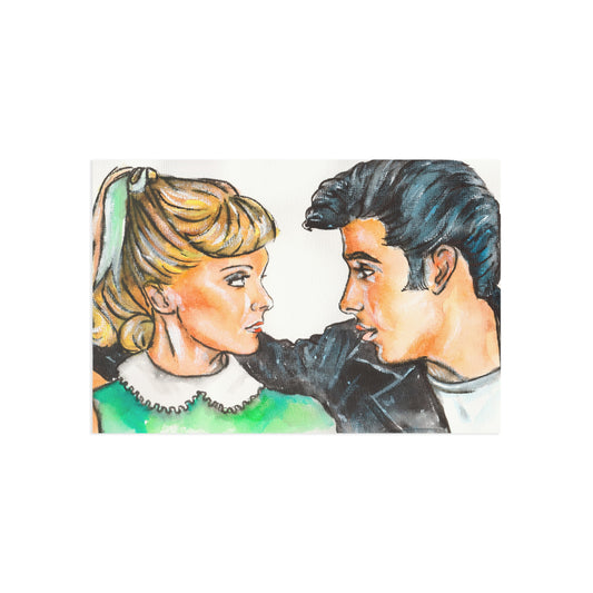 John Travolta, Olivia Newton-John, Grease, Fine Art Postcards