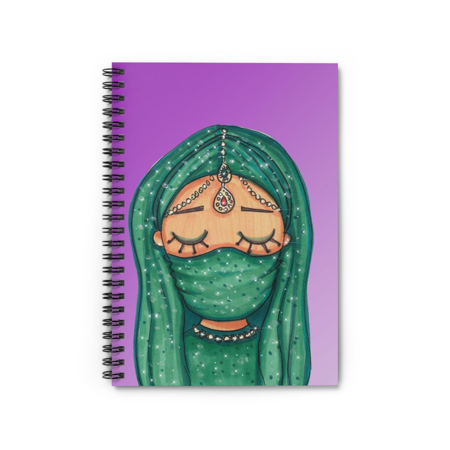 Arabic girl, Spiral Notebook - Ruled Line