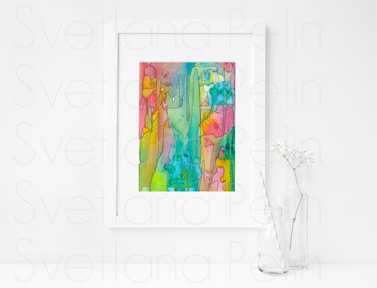 Modern Watercolor Painting, Abstract Art, Wall Home Decor, INSTANT DOWNLOAD