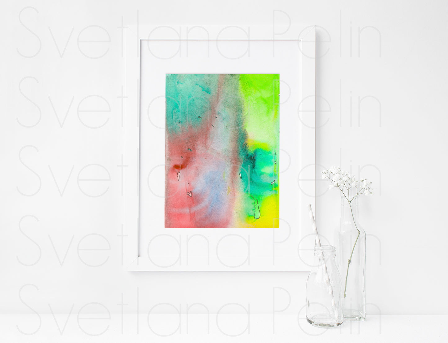 Modern Watercolor Painting, Abstract Art, Wall Home Decor, INSTANT DOWNLOAD