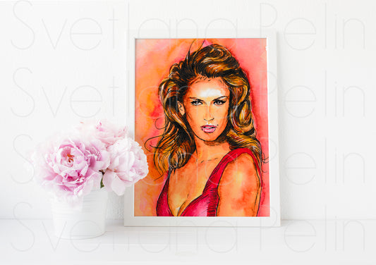 Cindy Crawford, ART PRINT Signed by Artist