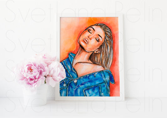 Gigi Hadid, ART PRINT Signed by Artist
