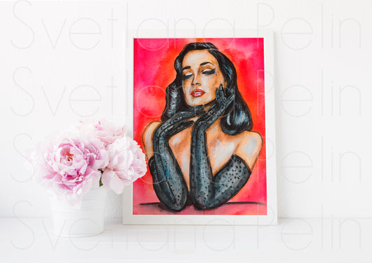 Dita Von Teese, ART PRINT Signed by Artist