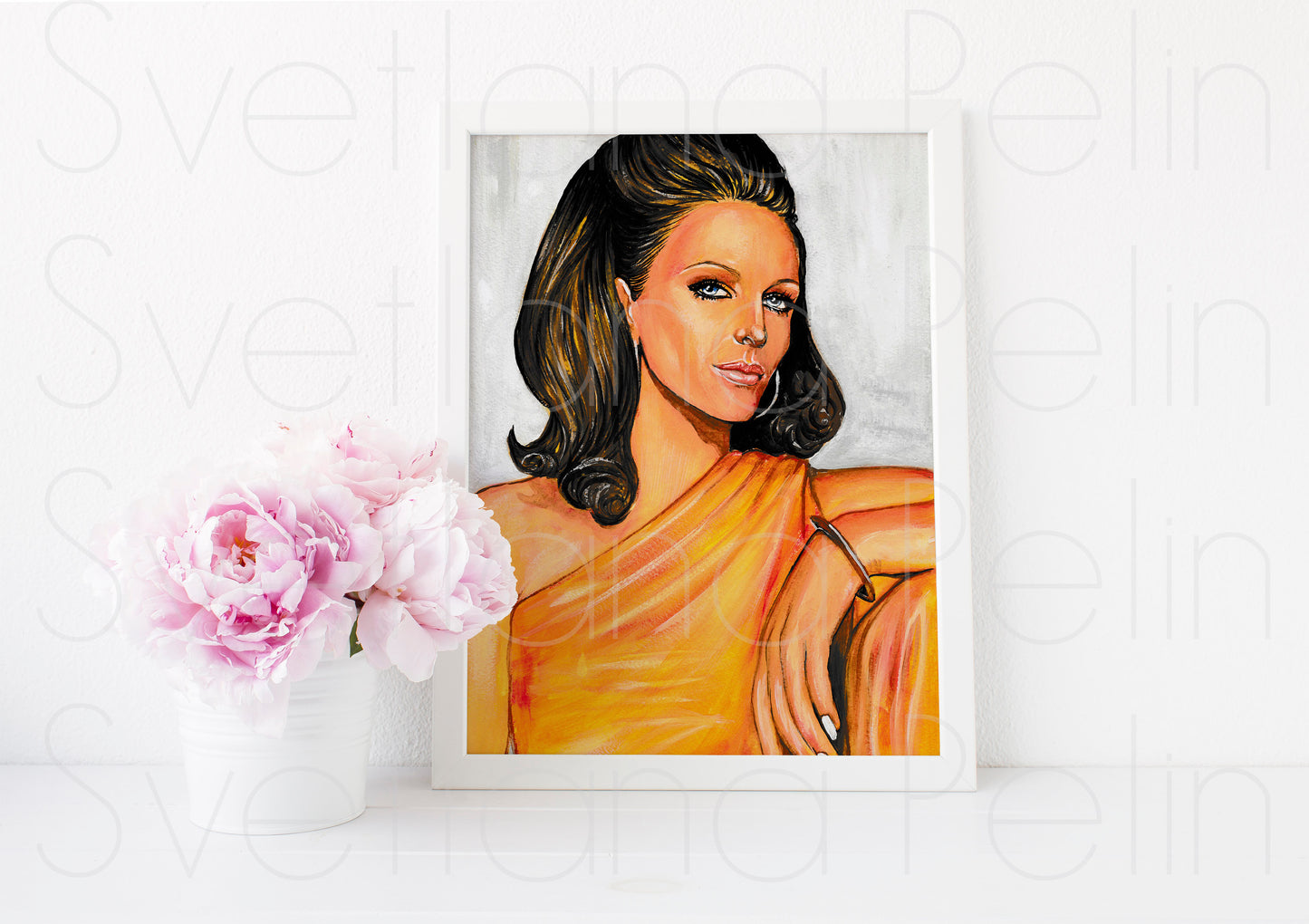 Elizabeth Hurley, ART PRINT Signed by Artist