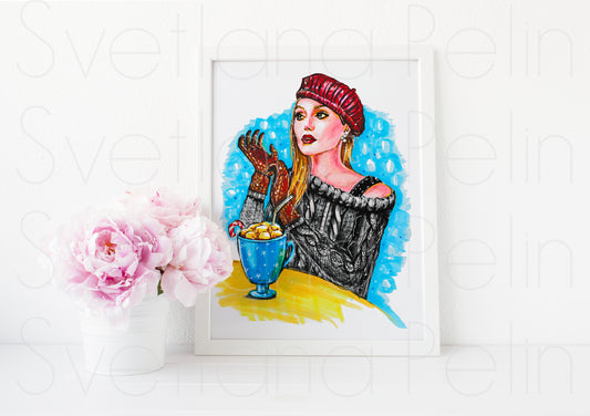 Angelina Jolie, ART PRINT Signed by Artist