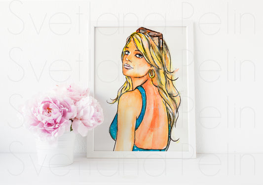 Margot Robbie, ART PRINT Signed by Artist