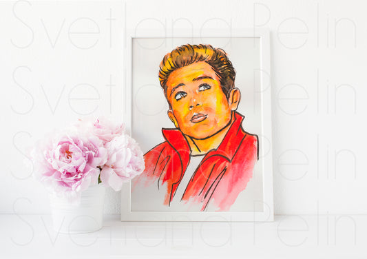 James Dean, JD, ART PRINT Signed by Artist