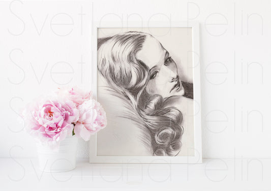 Veronica Lake, ART PRINT Signed by Artist