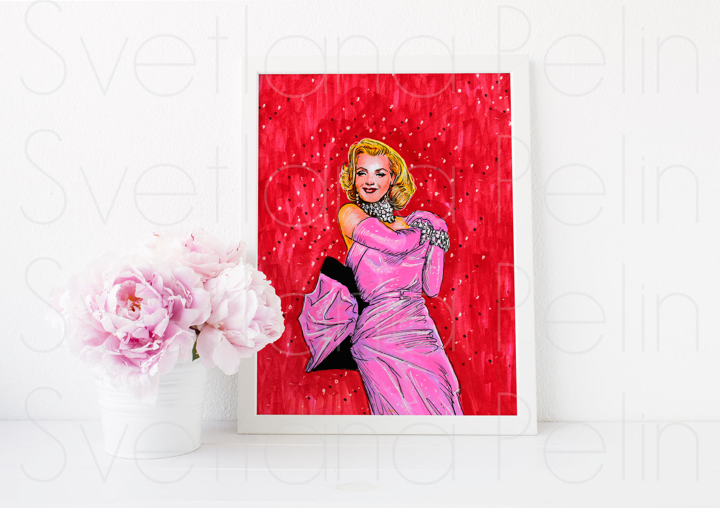 Marilyn Monroe, Gentlemen Prefer Blondes, GPB, ART PRINT Signed by Artist