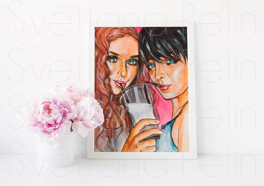 t.A.T.u., Lena Katina, Julia Volkova, ART PRINT Signed by Artist