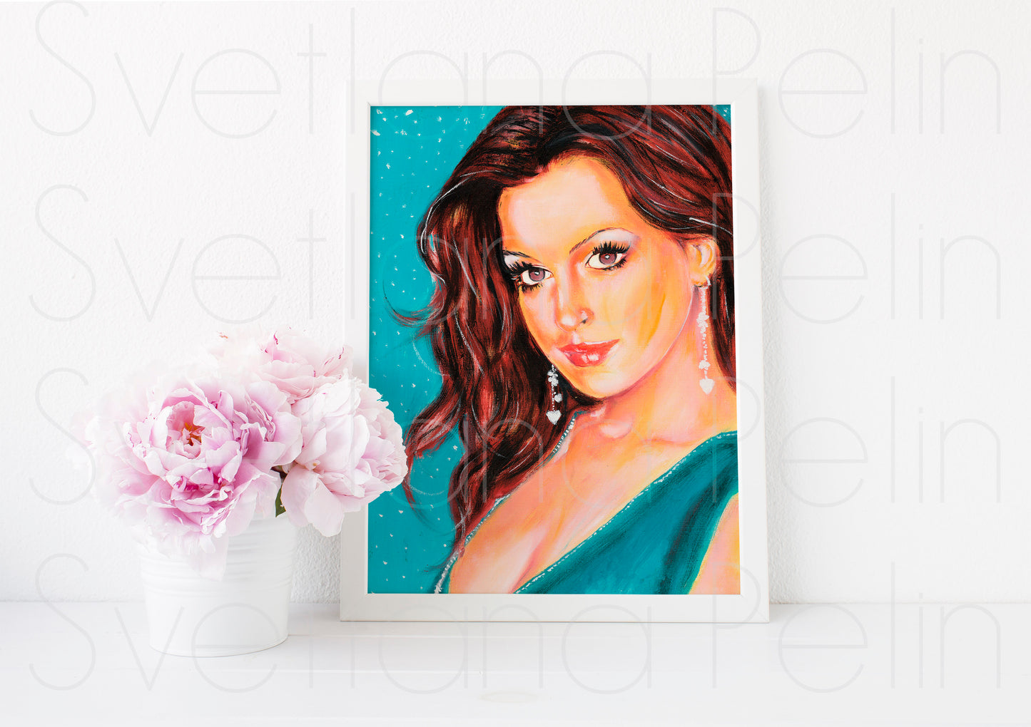 Anne Hathaway, ORIGINAL Oil Painting, Artwork by Svetlana Pelin