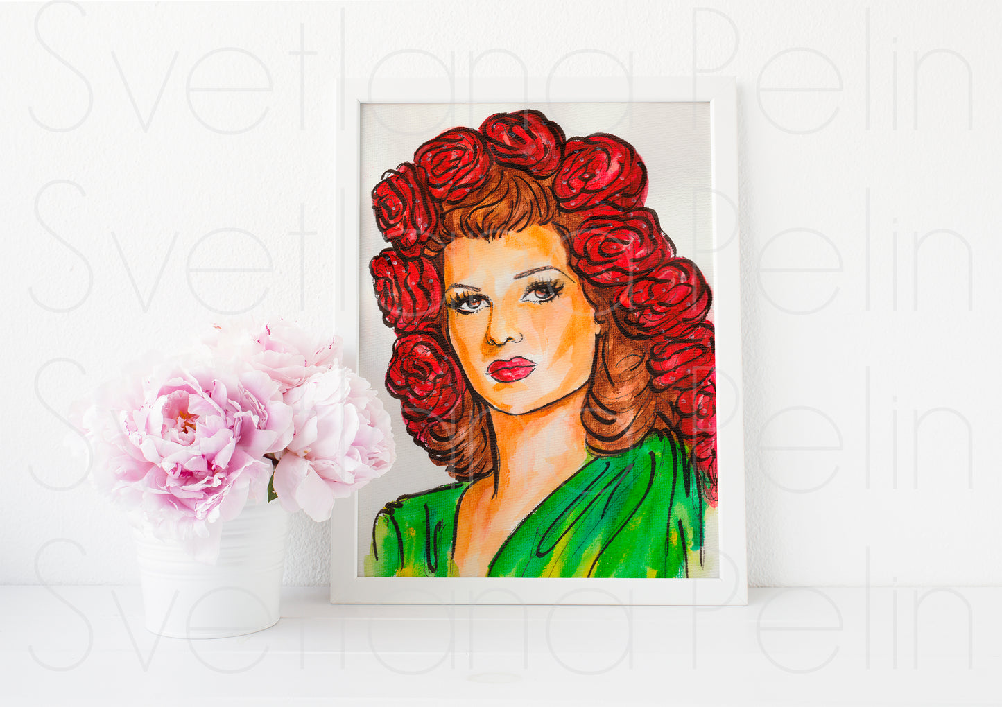 Rita Hayworth, ART PRINT Signed by Artist