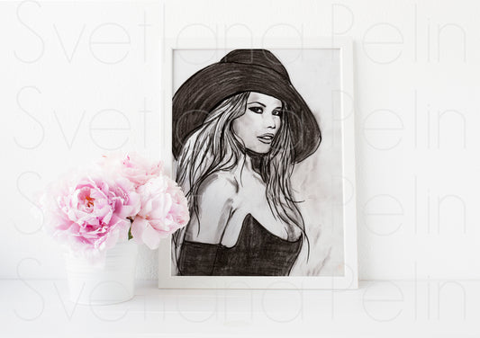 Claudia Schiffer, ART PRINT Signed by Artist