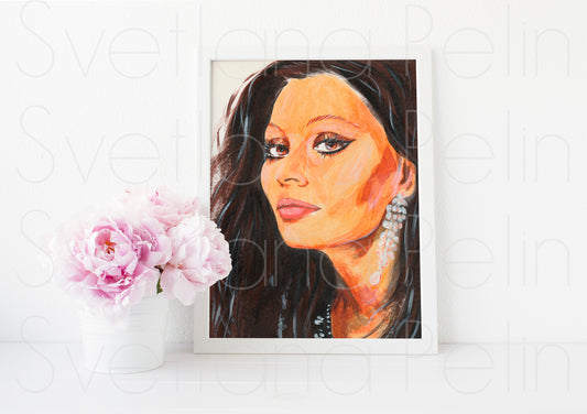 Sophia Loren, ART PRINT Signed by Artist