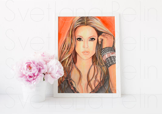 Shakira, ART PRINT Signed by Artist