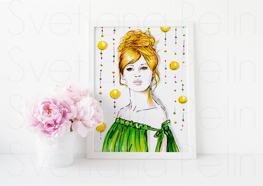 Brigitte Bardot, ART PRINT Signed by Artist