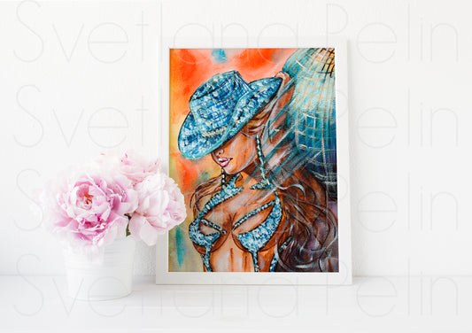 Fashion Girl, ART PRINT Signed by Artist