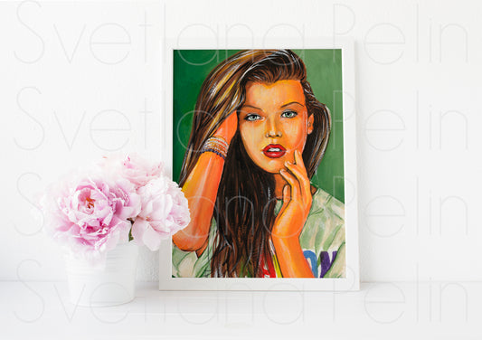 Milla Jovovich, ART PRINT Signed by Artist