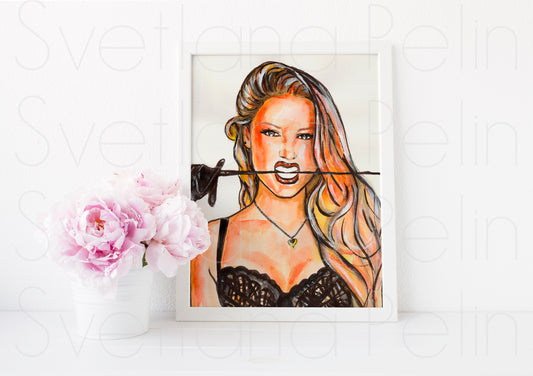 Amber Heard, ART PRINT Signed by Artist