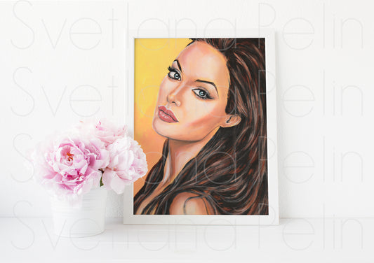 Angelina Jolie, ART PRINT Signed by Artist
