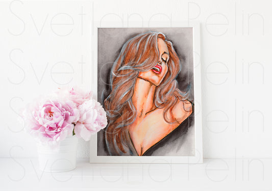 Angelina Jolie, ART PRINT Signed by Artist
