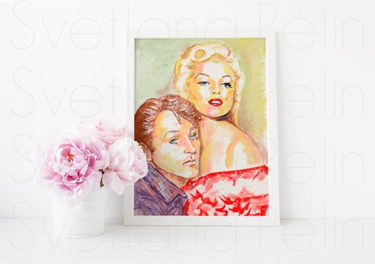 Marilyn Monroe, Robert Mitchum, River Of No Return, RNR, ART PRINT Signed by Artist