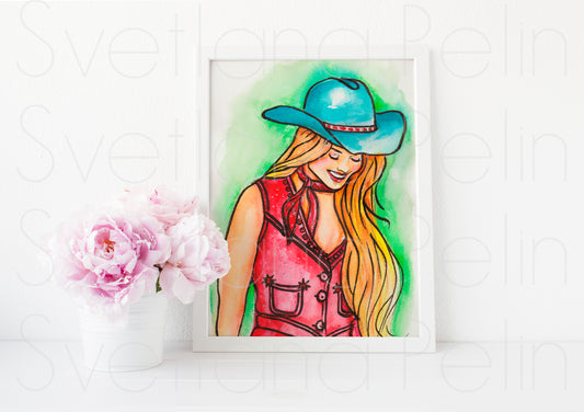 Margot Robbie, ART PRINT Signed by Artist
