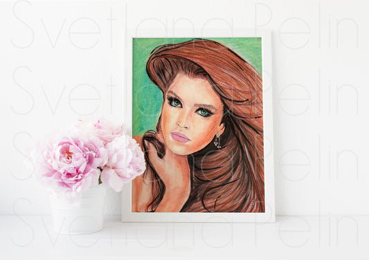 Brooke Shields, ART PRINT Signed by Artist